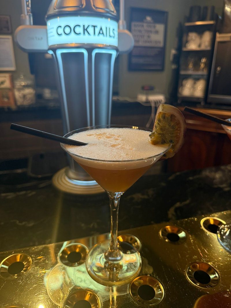 A cocktail at the bar at The White Lion